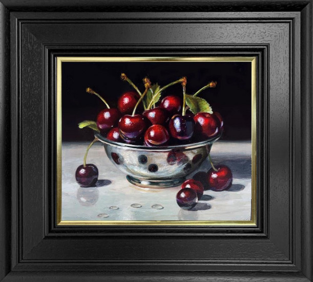 Cherries And Bowl - Original - Framed Cherries And Bowl - Original - Framed