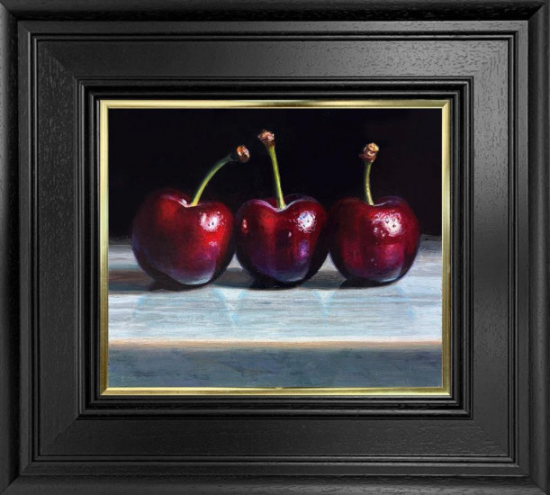 Cherries On Marble - Original - Framed Cherries On Marble - Original - Framed