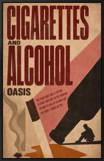 Cigarettes And Alcohol - ReSouled Canvas - Original - Framed Cigarettes And Alcohol - ReSouled Canvas - Original - Framed