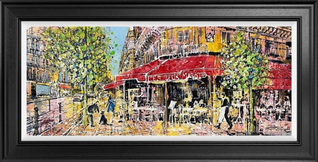 Coffee Life In The Parisan Streets - Original - Framed Coffee Life In The Parisan Streets - Original - Framed
