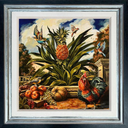 Coq Et Ananas - Black Framed