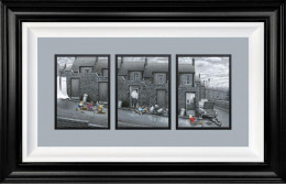 Crash, Bang, Wallop! - Canvas Deluxe Triptych - Black Framed