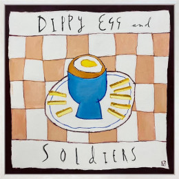 Dippy Egg And Soldiers  - Canvas Deluxe - Original - Framed