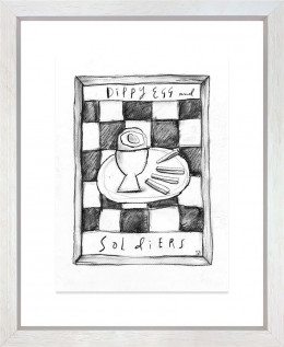 Dippy Egg And Soldiers - Charcoal Study - Original - Framed