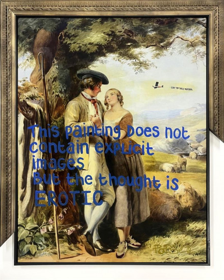 Does Not Contain Explicit Images - Original - Framed Does Not Contain Explicit Images - Original - Framed