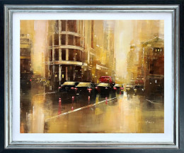 Downtown Rush Hour - Original - Framed