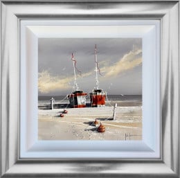 Driftwood And Oars - Original - Framed Driftwood And Oars - Original - Framed