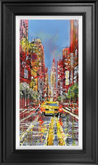 Driving Down Fifth - Original - Framed Driving Down Fifth - Original - Framed
