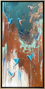 Emerald Flutter - Original - Framed