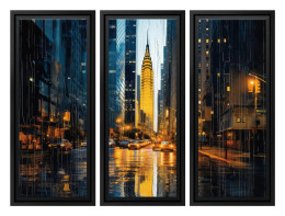 Empire Heights - Triptych - Black Framed