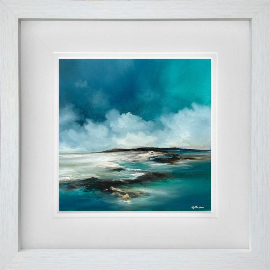 Eternal Blue - Original - White Framed