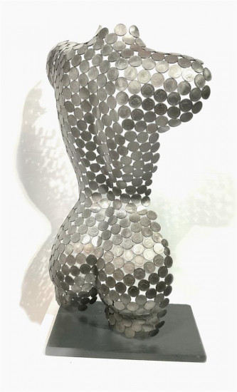 Female Torso 10p - Rear On Base - Framed Female Torso 10p - Rear On Base - Framed
