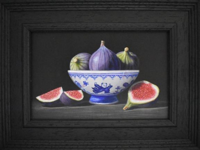 Figs in Oriental Bowl - Original - Black Framed
