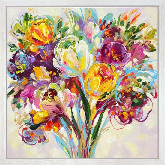 Garden Symphony - Original - White Framed