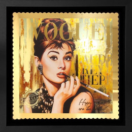 Golden Hepburn - Golden Stamp Miniature - Framed