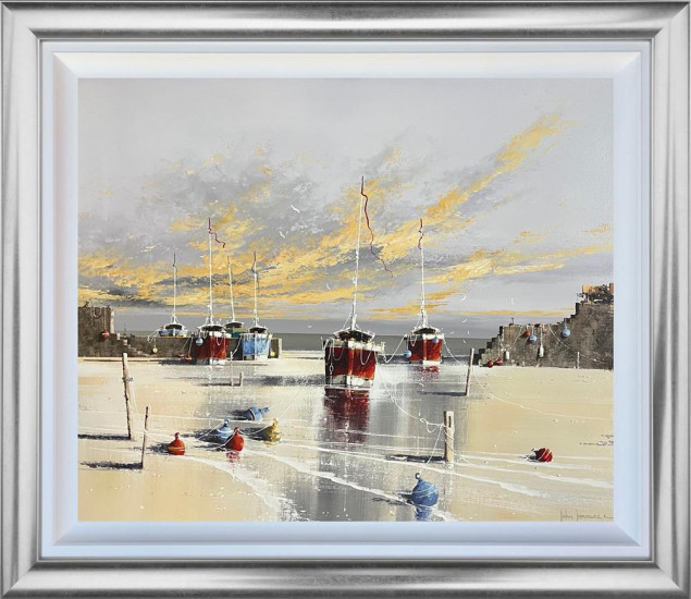 Golden Hour At The Harbour - Original - Framed Golden Hour At The Harbour - Original - Framed