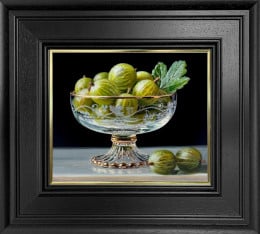 Gooseberries In Glass Bowl - Original - Framed