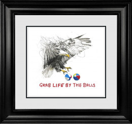 Grab Life By The Balls - Original - Framed