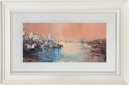 Hammersmith Bridge, London - Original - Framed