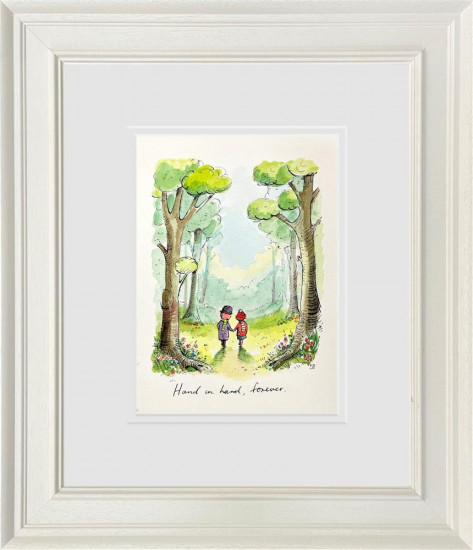 Hand In Hand Forever - Sketch - Original - Framed Hand In Hand Forever - Sketch - Original - Framed