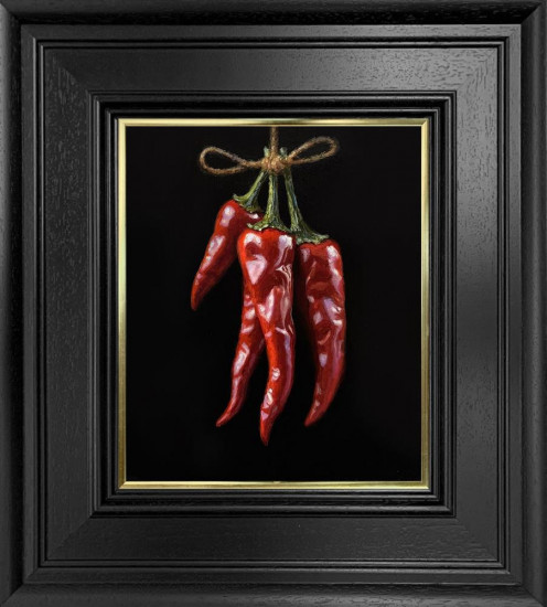 Hanging Chillies - Original - Framed Hanging Chillies - Original - Framed