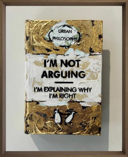 I'm Not Arguing - Gold Leaf - Mini 3D Storybook - Original - Framed I'm Not Arguing - Gold Leaf - Mini 3D Storybook - Original - Framed