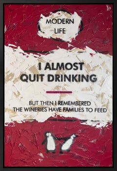 I Almost Quit Drinking - Original - Framed I Almost Quit Drinking - Original - Framed