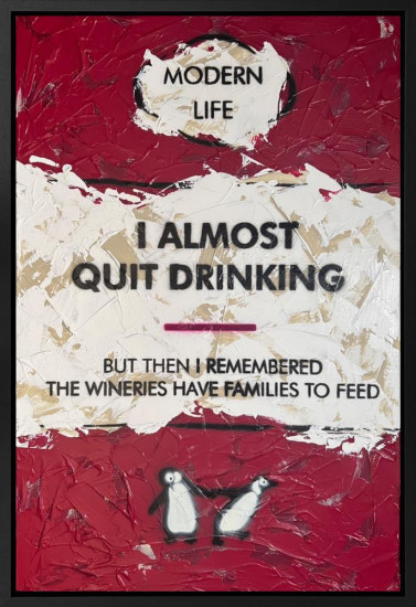 I Almost Quit Drinking - Original - Framed I Almost Quit Drinking - Original - Framed