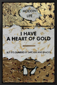 I Have A Heart Of Gold - Gold Leaf - Original - Framed