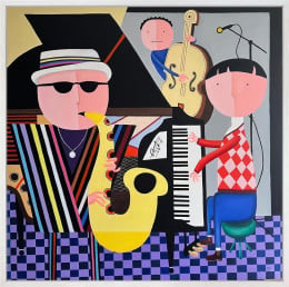 Jazz Club - XL - Original - Framed Jazz Club - XL - Original - Framed