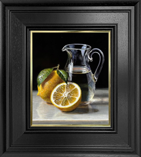 Lemon And Small Glass Jug - Original - Framed Lemon And Small Glass Jug - Original - Framed