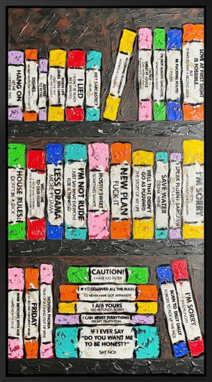 Lifes A Bookcase XVI - Original - Framed Lifes A Bookcase XVI - Original - Framed