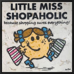 Little Miss Shopaholic (Yellow) - The Untold Stories - Original - Framed Little Miss Shopaholic (Yellow) - The Untold Stories - Original - Framed