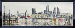 London From The Water - Original - Black Framed
