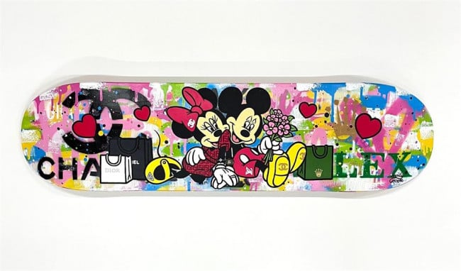 Love Hug - Skatedeck - Original - Framed Love Hug - Skatedeck - Original - Framed