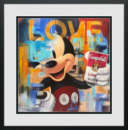 Mickey Loves Soup - Paper - Black Framed