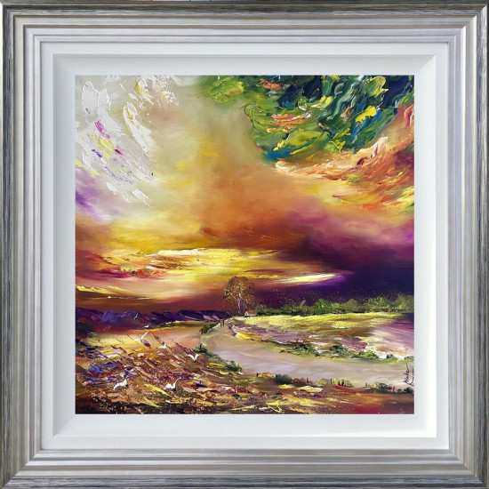 Mist Over The Highland Lake - Original - Framed Mist Over The Highland Lake - Original - Framed