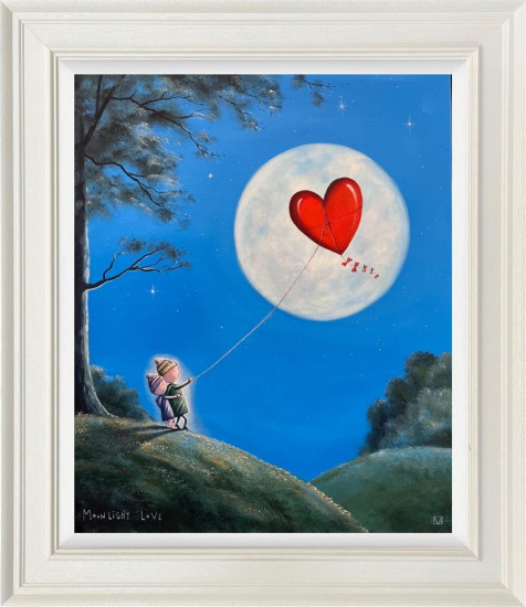 Moonlight Love - Original - White Framed Moonlight Love - Original - White Framed