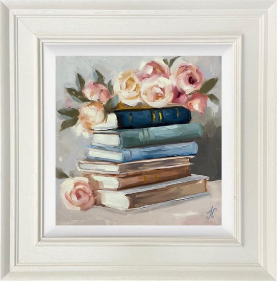 Morning Literature - Original - White Framed Morning Literature - Original - White Framed