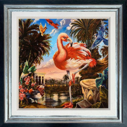 Nile Flamingo - Black Framed