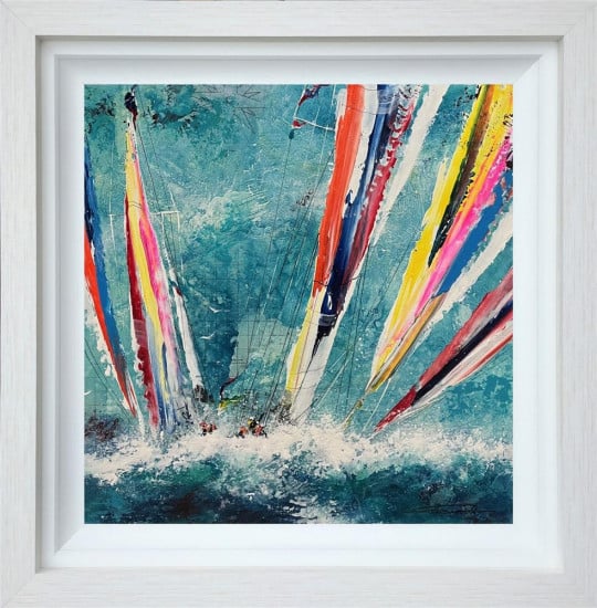 Oceans Embrace - Original - White Framed Oceans Embrace - Original - White Framed