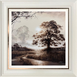 Ochre Sun - Original - White Framed