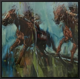 On The Line - Original - Framed