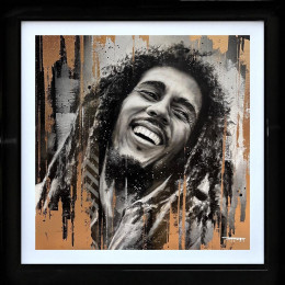 One Love (Grey & Gold) - Original - Framed