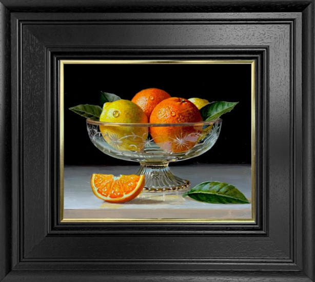 Oranges And Lemons in Bowl - Original - Framed Oranges And Lemons in Bowl - Original - Framed