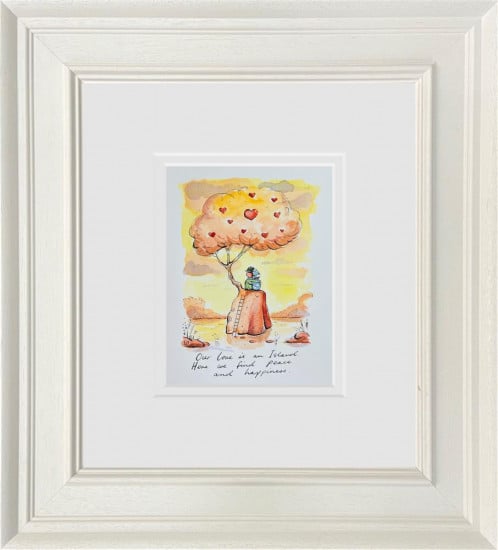 Our Love Is An Island - Sketch - Original - Framed Our Love Is An Island - Sketch - Original - Framed