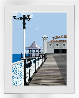 Palace Pier - White Framed