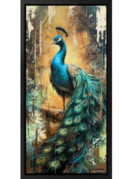 Peacock Gold I - Original - Black Framed