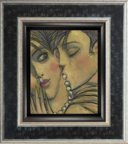 Pearl Lovers - Original - Framed Pearl Lovers - Original - Framed