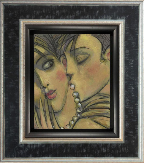 Pearl Lovers - Original - Framed Pearl Lovers - Original - Framed